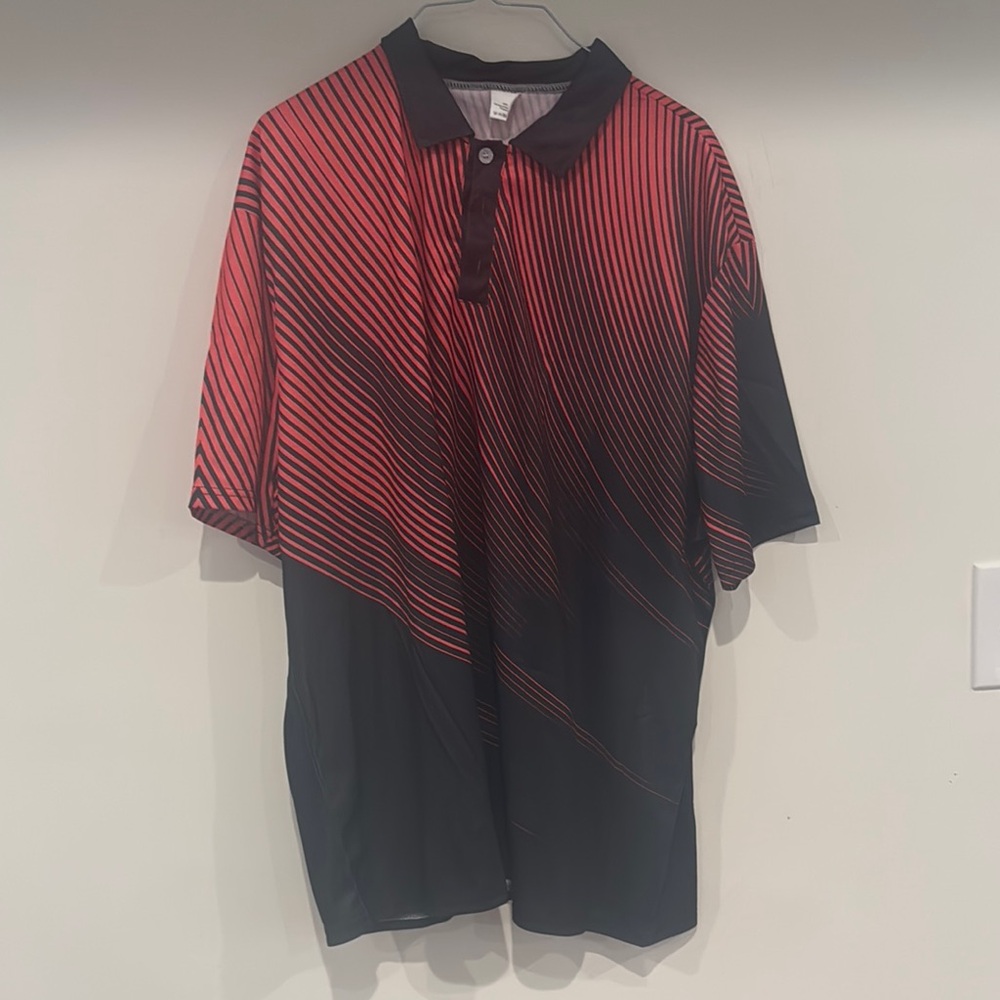 Amazon Red and Black Polo Shirt with Gradient Design